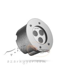 چراغ استخری توکار هفت‌رنگ RGB گرد 3*3 وات دفنی