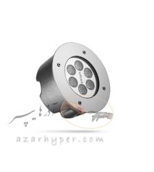 چراغ استخری توکار هفت‌رنگ RGB گرد 3*6 وات دفنی