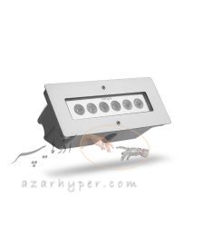 چراغ استخری خطی هفت‌رنگ RGB توکار 3*6 وات دفنی