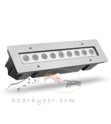 چراغ استخری خطی هفت‌رنگ RGB توکار 3*9 وات دفنی