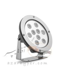 چراغ استخری روکار تک رنگ گرد 1*9 وات پایه دار