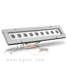 چراغ استخری روکار هفت‌رنگ RGB خطی 3*9 وات پایه دار