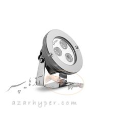 چراغ استخری روکار هفت‌رنگ RGB گرد 3*3 وات پایه دار