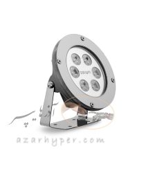 چراغ استخری روکار هفت‌رنگ RGB گرد 3*6 وات پایه دار