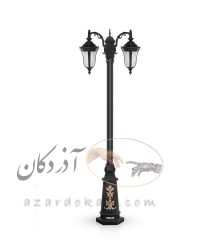 چراغ پارکی شب تاب با دو شاخه کلاسیک سرازیر مدل لاله SH-۱۰۴۴۲۰۱۱۰